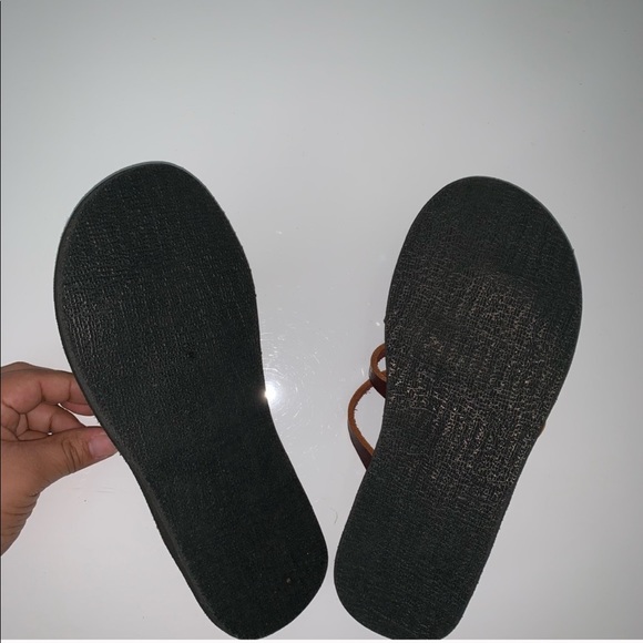 Handmade Hippie Flips Flops/Sandals Brown Size 6 - Picture 3 of 4